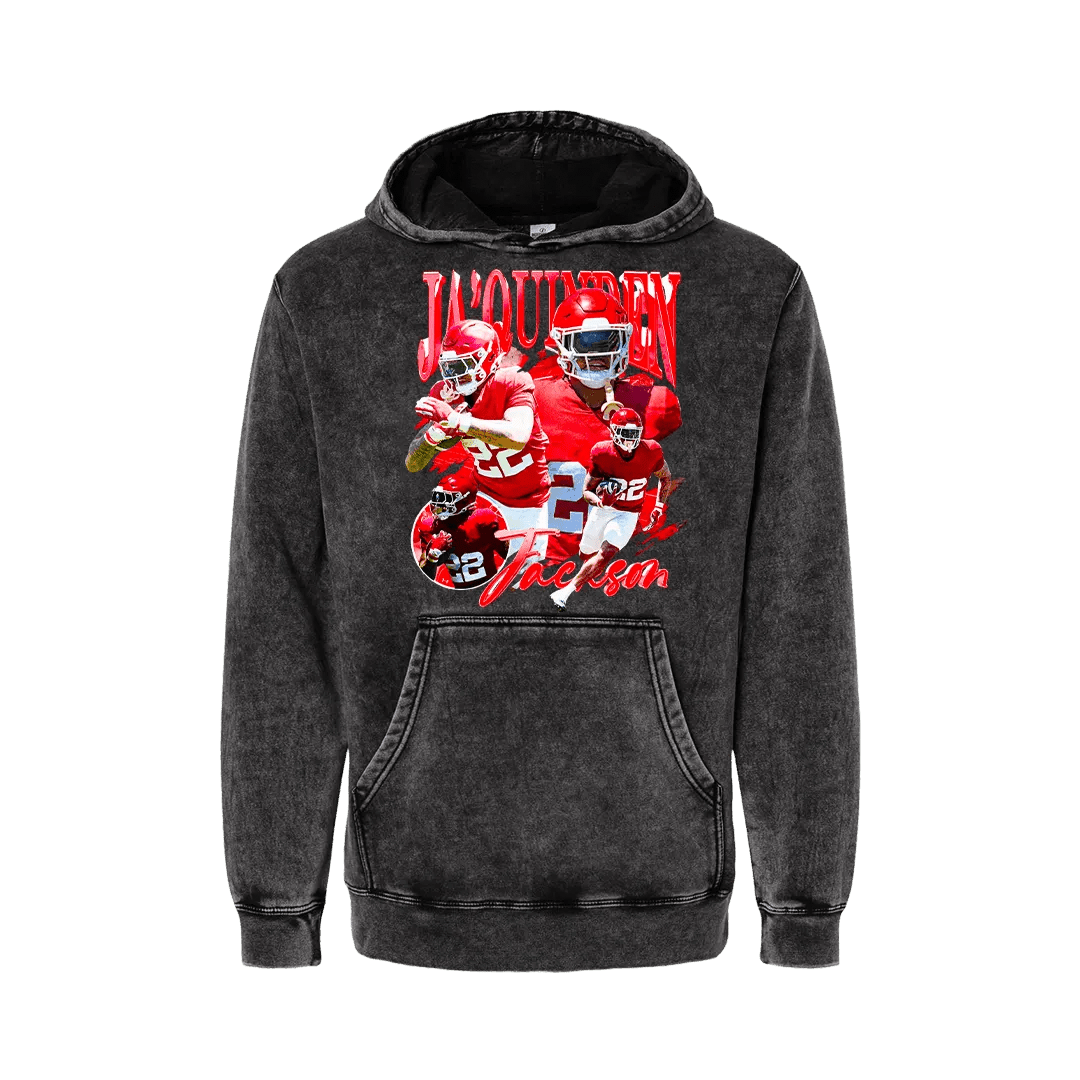 Retro Ja'Quinden Jackson Mineral Wash Hoodie - Mystery Hype