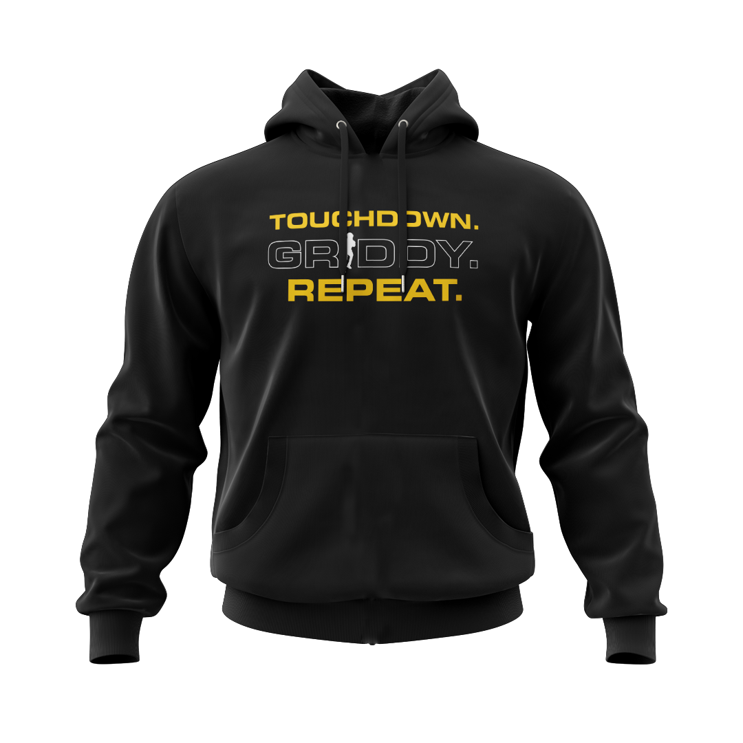 Griddy Touchdown Griddy Repeat Gold & White Men Hoodie