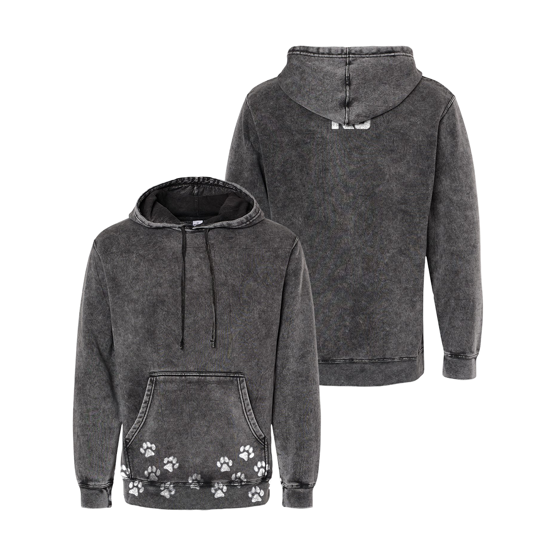 Keisean Nixon K9 Paw Print Mineral Wash Hoodie