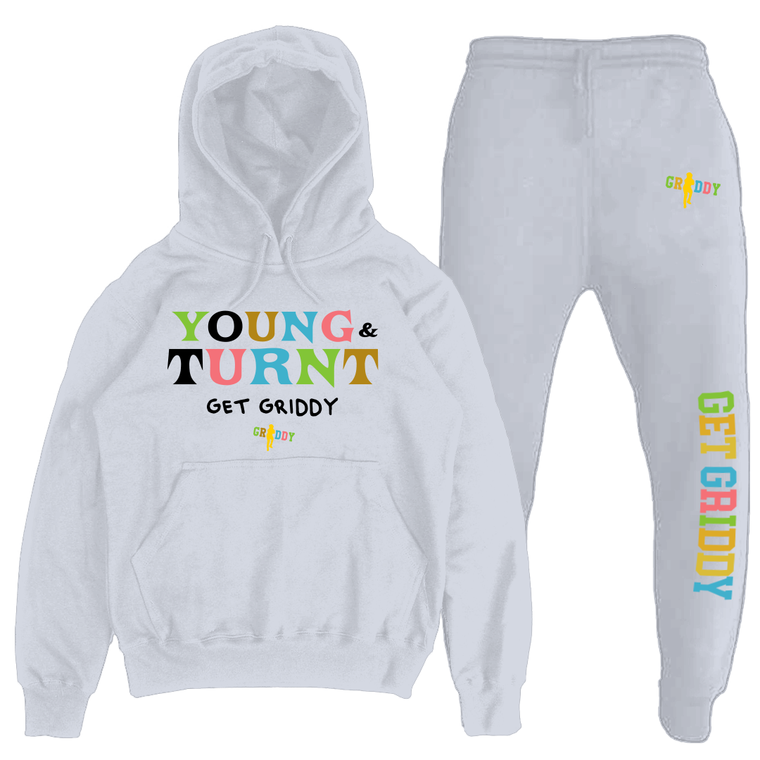 Griddy Young & Turnt Jumpsuit Grey Heather
